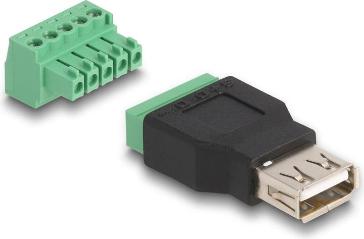Productafbeelding Delock USB 2.0 adapter USB-A aansluiting - aansluitblok (USB 2.0, 4.50 cm)