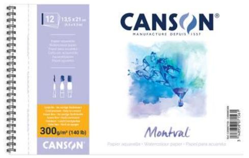 Produktbild Canson AQUARELLBLOCK MONTVAL 21x29.7 12bl (A4)