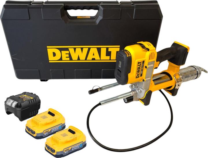 Produktbild DeWalt DCGG 571 E2K Akku Fettpresse 18 V + 2x Powerstack Akku 1,7 Ah + Ladegerät