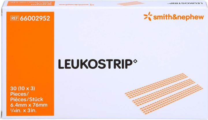 Actual product image Smith & nephew LEUKOSTRIP suture strips 6.4 cm x 7.6 cm sterile, 30 plasters (30 x)