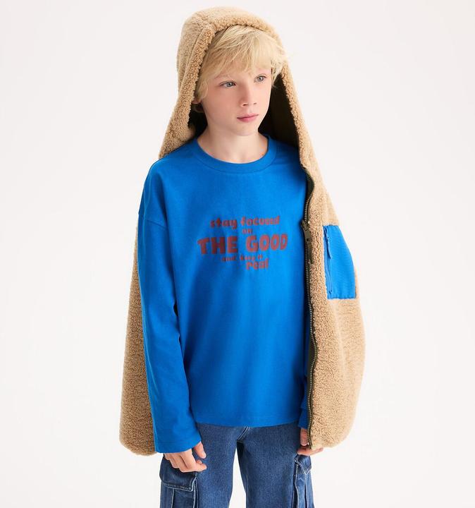 Actual product image La Redoute Collections Langarmshirt mit Messageprint (110)