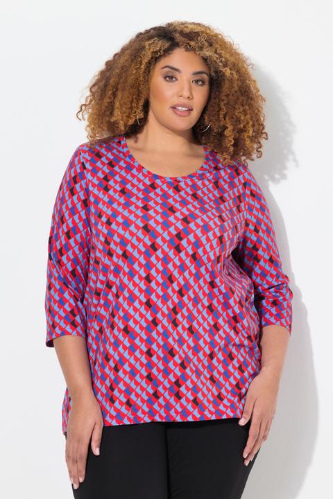 Produktbild Ulla Popken Shirt, bedruckt, A-Linie, Rundhals, 3/4-Arm (50, 52)