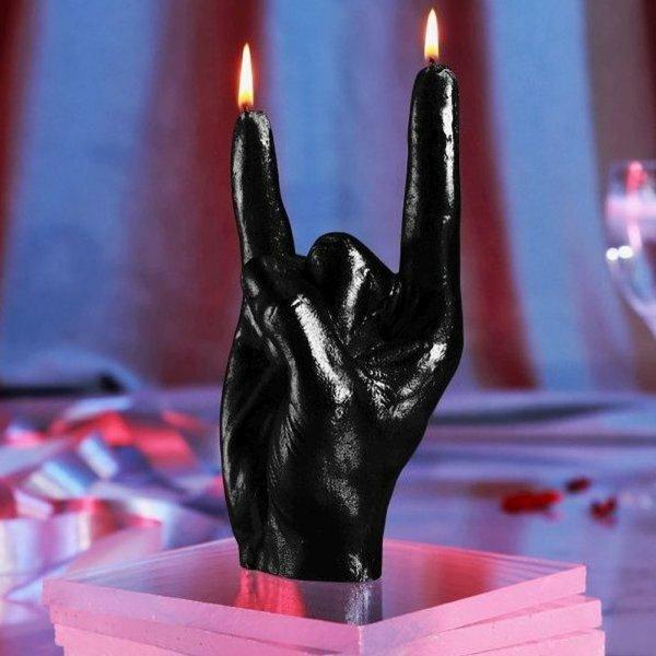 Produktbild Candellana Kerze Hand Rock Schwarz metallic (1 Stk.)