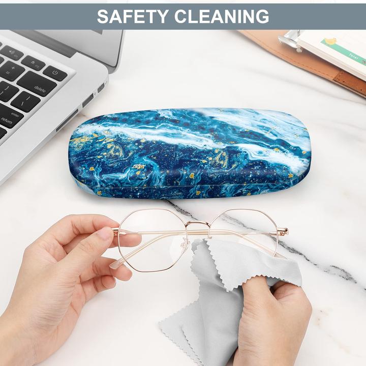 Produktbild Only-Bags.Store Tragbares Hartschalen-Brillenetui mit Brillenputztuch - Etui für Brillen und Sonnenbrillen