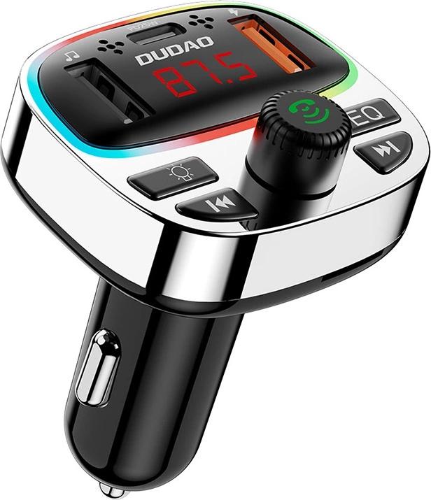 Produktbild Dudao R2PRO+ Transmitter with PD25W Bluetooth 5.3 RGB Charging Ports - Black and Silver