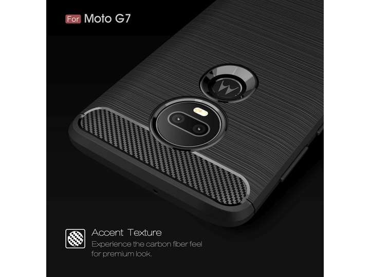 Actual product image Screenguard Motorola Moto G7 Plus Cover Carbon Brushed Soft TPU (Motorola Moto G7 Plus)