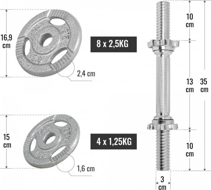 Produktbild Gorilla Sports Hantelset (2 x 30 kg)