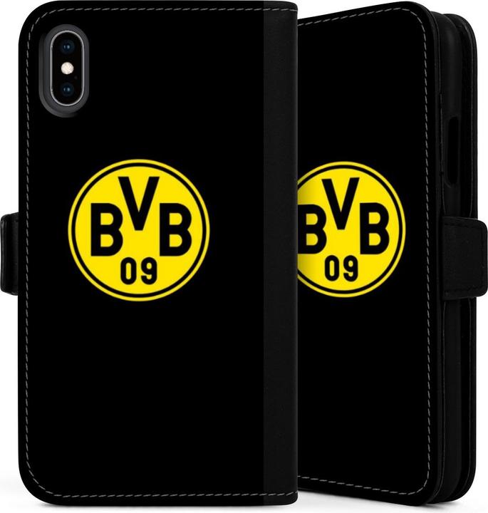 Produktbild DeinDesign Tasche für Apple iPhone Xs Handy Flip Case Wallet Cover Handytasche Leder BVB Borussia Dortmund (Apple iPhone XS)
