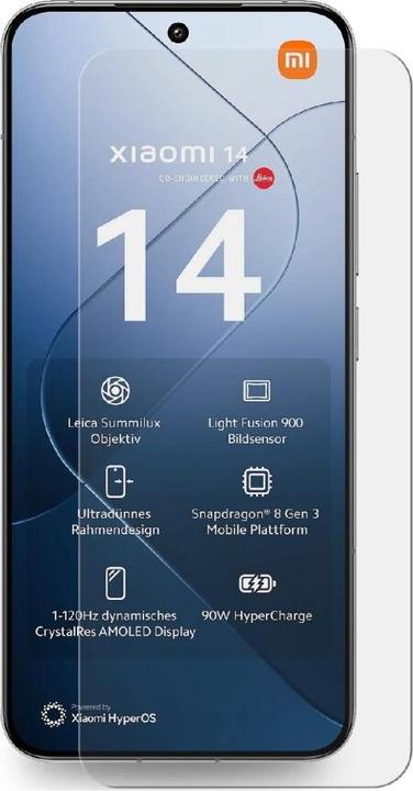 Actual product image Protectorking 6x echtes Tempered 9H Panzerglas HD KLAR (6 pcs., Xiaomi 14)