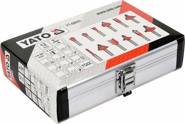 Image du produit Yato Jeu de fraises à bois en coffret 12 pcs. YT-68005