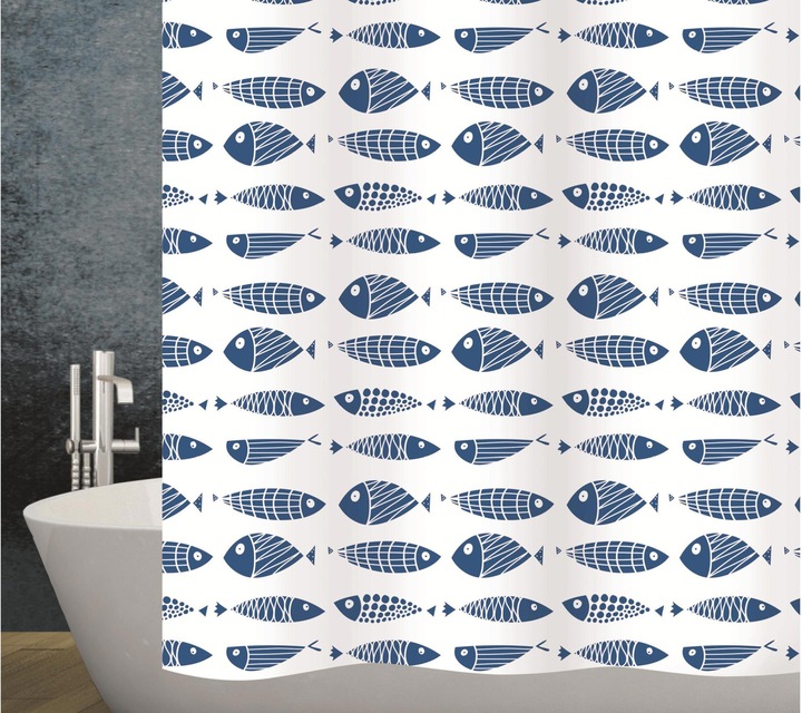 Image du produit Diaqua Rideau de douche Scuby 180 x 200 cm, blanc / bleu (180 x 200 cm)