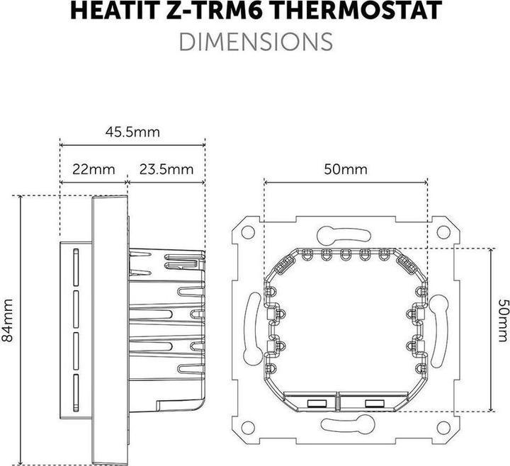 Produktbild Heatit HEAE5430567 - Z-TRM6 Thermostat Z-Wave 800 series (White RAL 9010)