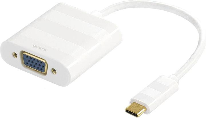 Produktbild Deltaco USBC-VGA1 video cable adapter USB Type-C VGA (D-Sub) White (VGA, 10 cm)