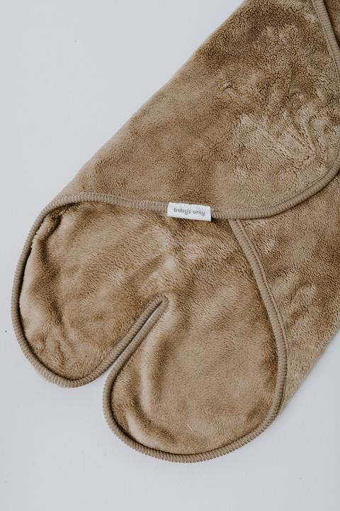 Actual product image Baby's only Hooded blanket with feet Cozy clay