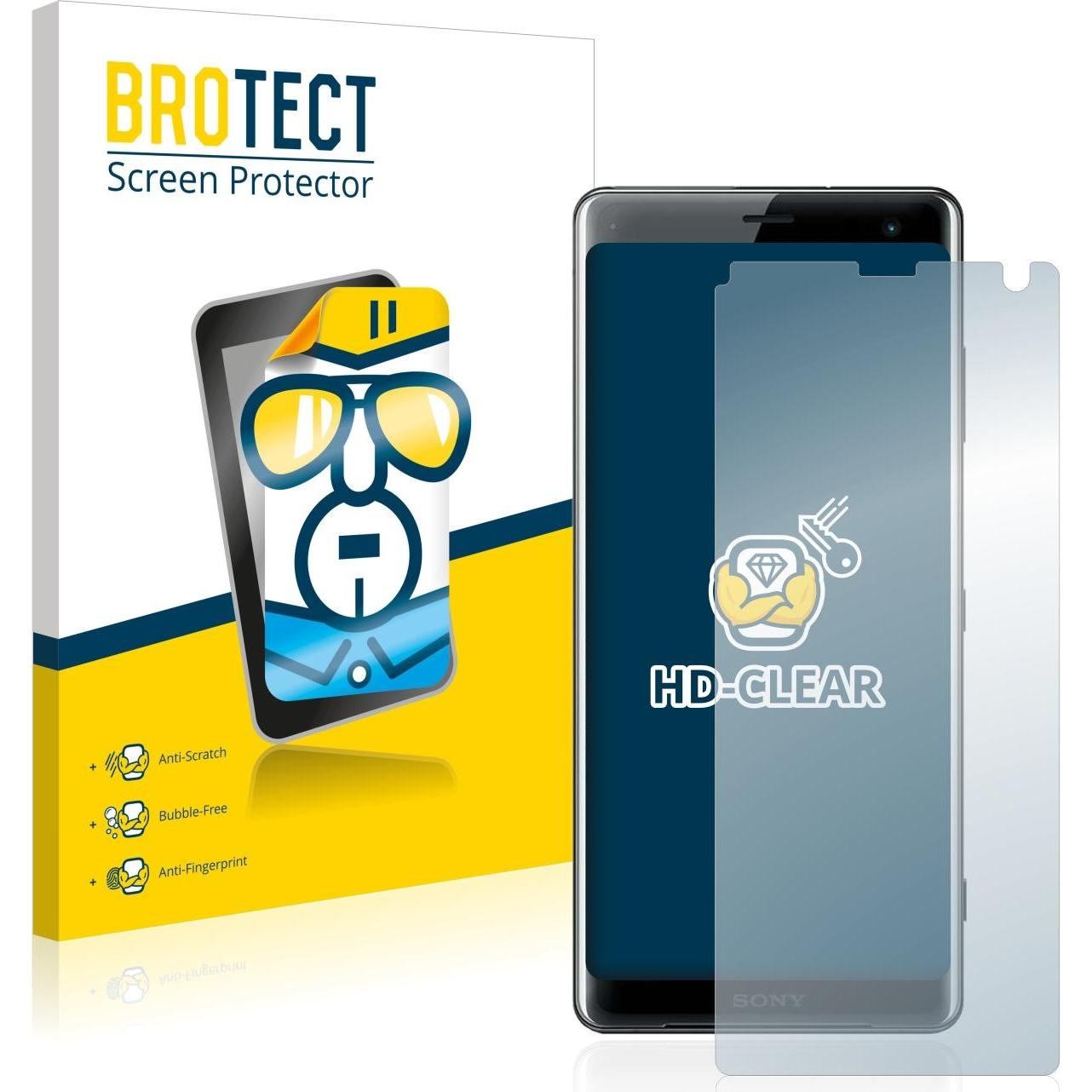 BROTECT Schutzfolie Displayschutz Klar (2 Stück, Sony Xperia XZ3), Smartphone Schutzfolie, Transparent