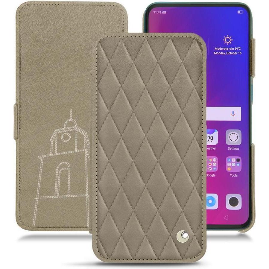 Noreve Lederschutzhülle horizontal (Oppo Find X), Smartphone Hülle, Beige