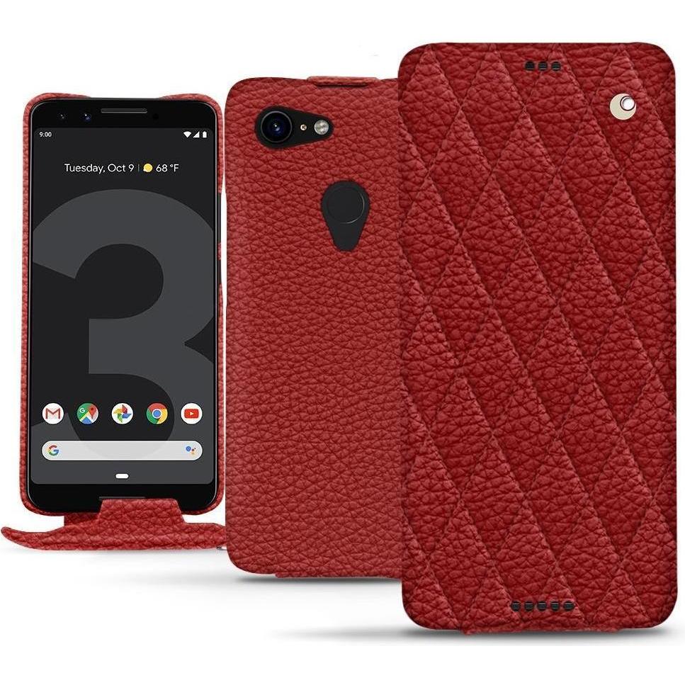 Noreve Lederschutzhülle vertikal (Google Pixel 3 XL), Smartphone Hülle, Rot
