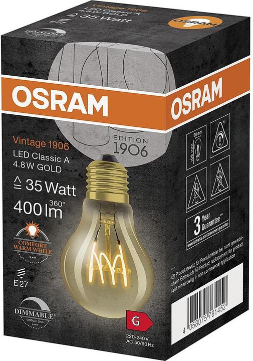 Immagine prodotto Osram Annata 1906 (E27, 4.80 W, 400 lm, 1 x, G)