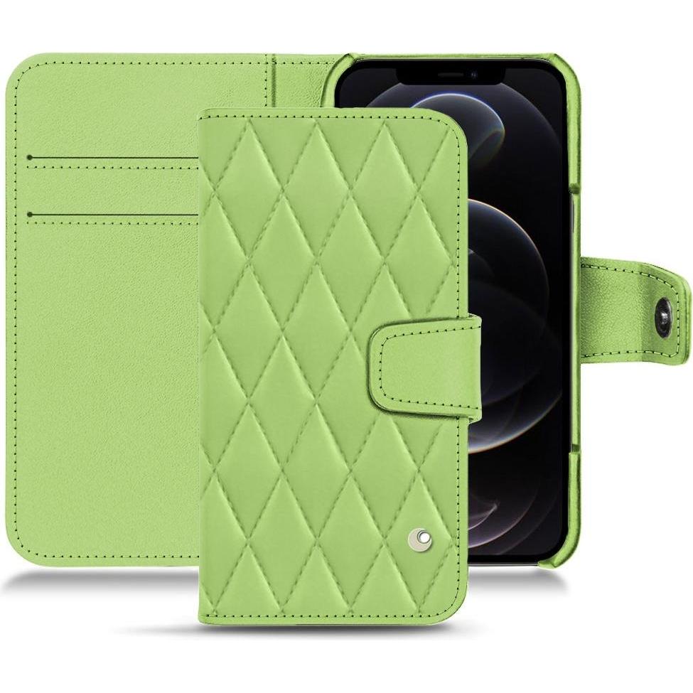 Noreve Lederschutzhülle Wallet (Apple iPhone 12 Pro Max), Smartphone Hülle, Grün