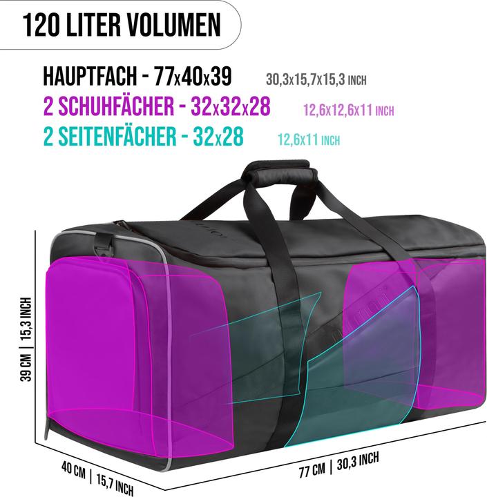 Image du produit Normani Sac de sport avec fonction sac à dos 120 litres Westpass - 9273 (120 l)