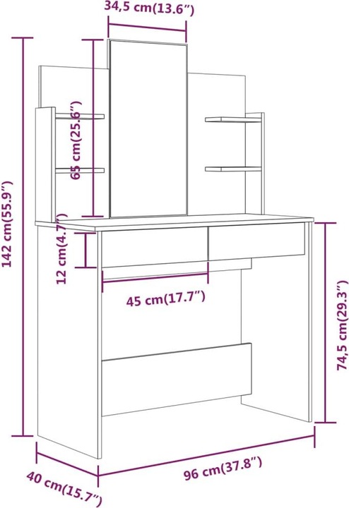 Actual product image VidaXL Medina (96 x 40 x 142 cm)