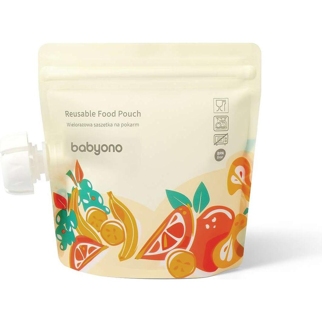Babyono, Babynahrungsbehälter, Wiederverwendbarer Lebensmittelbeutel 150ml 5 Stück