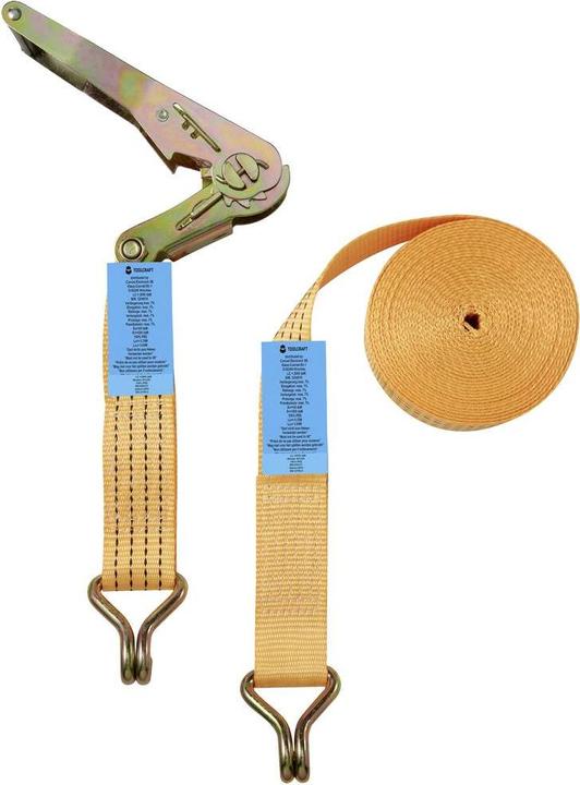 Actual product image Toolcraft TO-9614757 Two-piece lashing strap Tensile force LC tie-down lashing (single/di