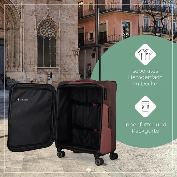 Image du produit Travelite Trolley + valise Viia 4w Trolley M (70 l)