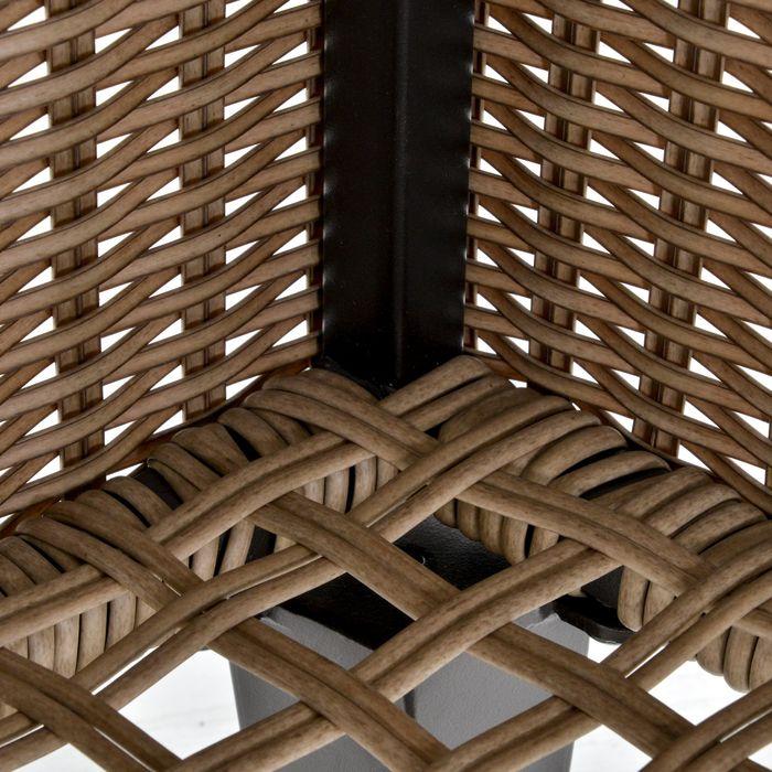Produktbild Swisshandel24 Polyrattan Beistelltisch Garten Couchtisch Gartentisch Balkontisch ausziehbar Stahl Khaki 103 x 50 x