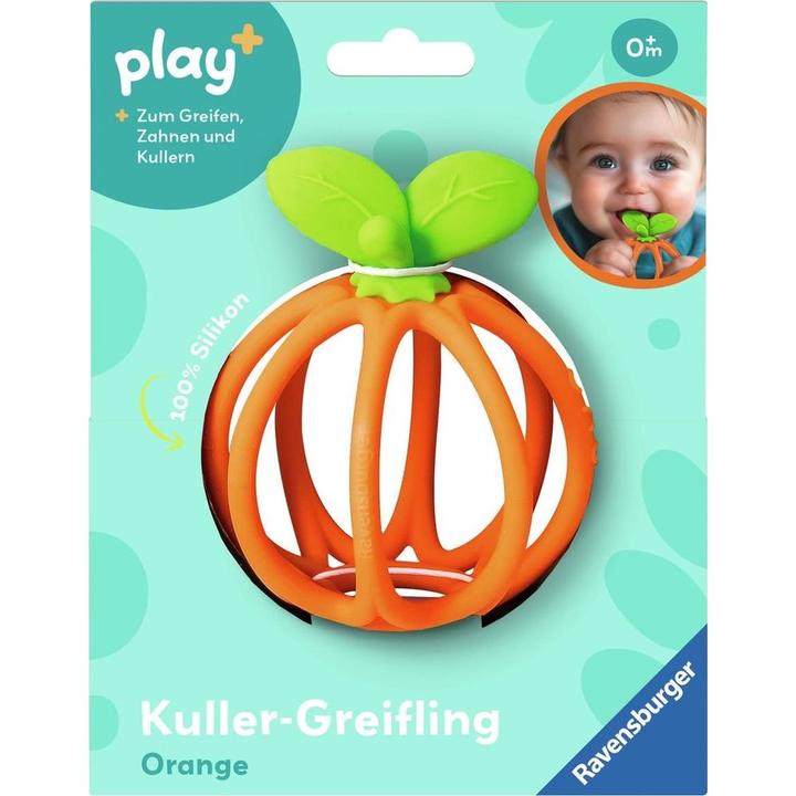 Actual product image Ravensburger Play+ Teether Gripper: Orange - teething aid, silicone baby toy from 0 months