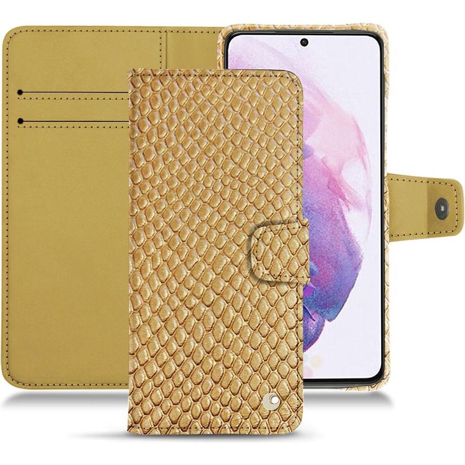 Noreve Lederschutzhülle Wallet (Samsung Galaxy S21), Smartphone Hülle, Beige