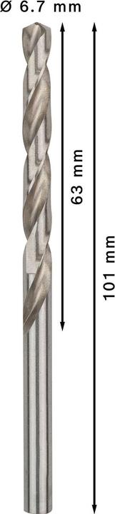 Produktbild Bosch Professional Zubehör PRO Metal HSS-G Spiralbohrer, 6,7 x 63 x 101 mm (6.7 mm)