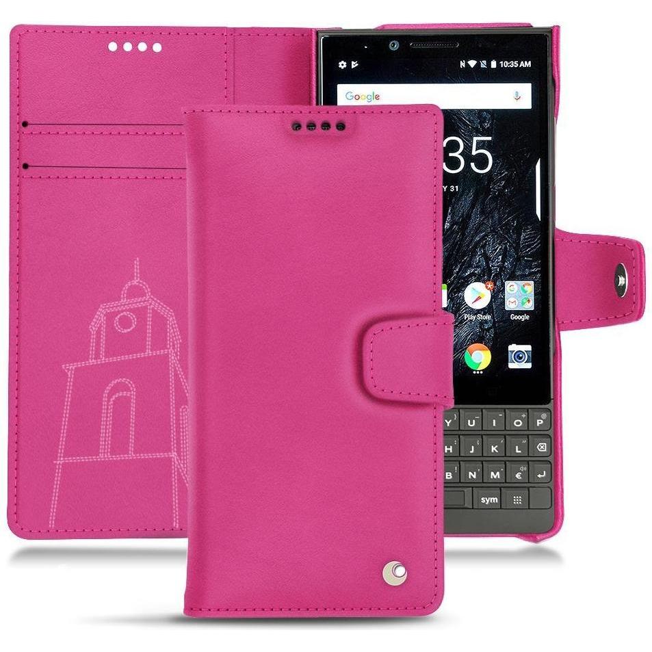 Noreve Lederschutzhülle Wallet (Blackberry KEY2), Smartphone Hülle, Rosa