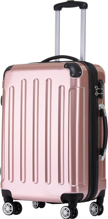 Actual product image Beibye Set of 3 Suitcases, Pink Gold