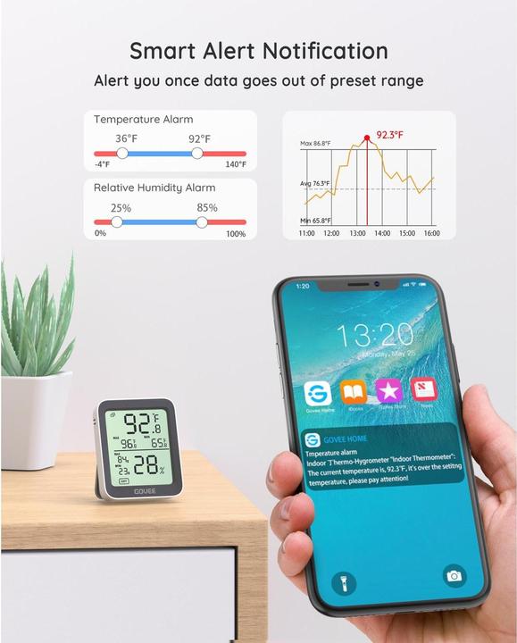 Image du produit Govee Thermomètre hygromètre Bluetooth avec écran