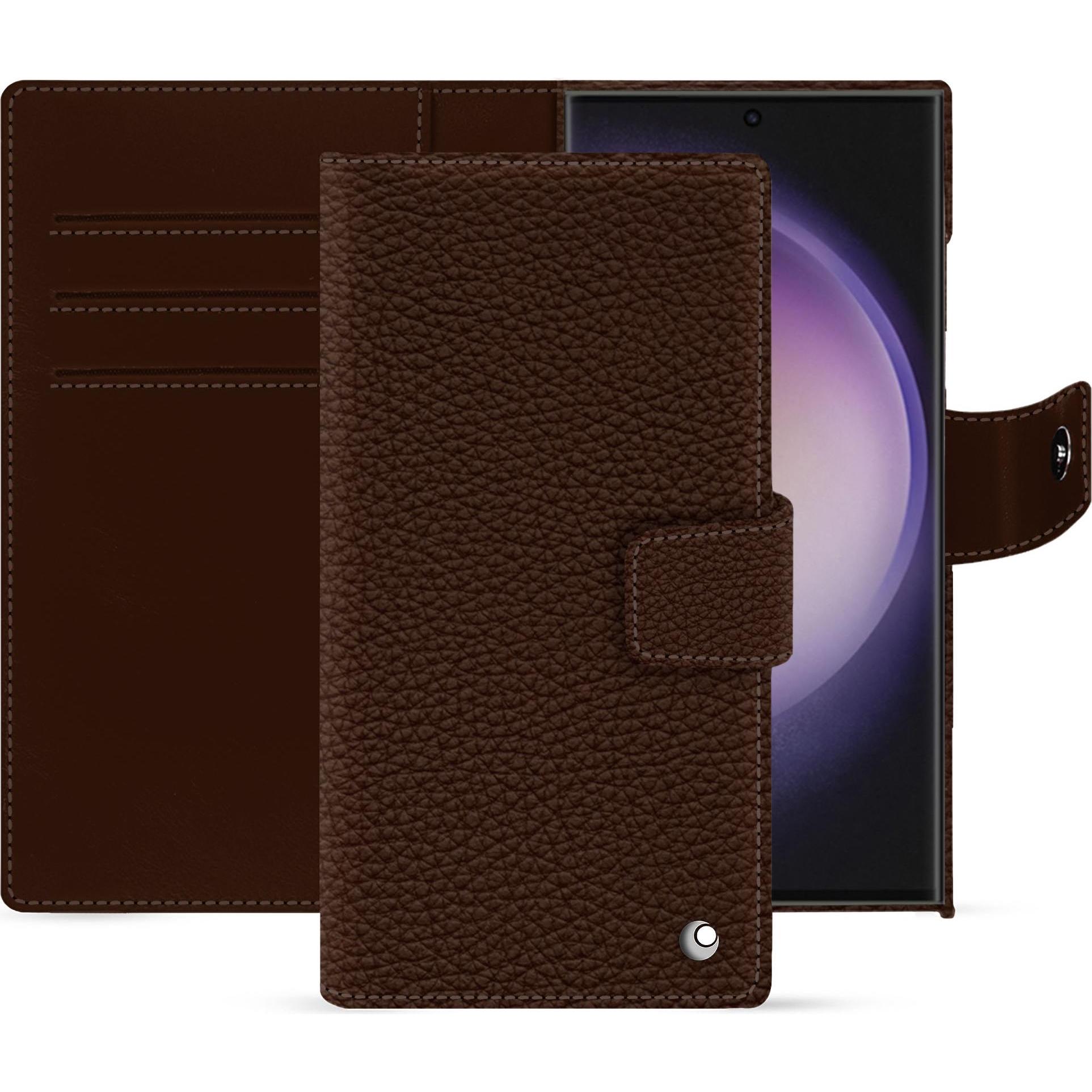 Noreve Lederschutzhülle (Samsung Galaxy S24 Ultra), Smartphone Hülle, Braun