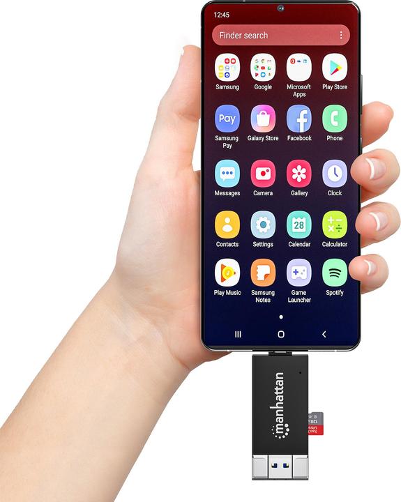Image du produit Manhattan USB 3.0 Typ-C / Typ-A Kombo-Kartenlesegerät / Multi-Card Reader / Writer