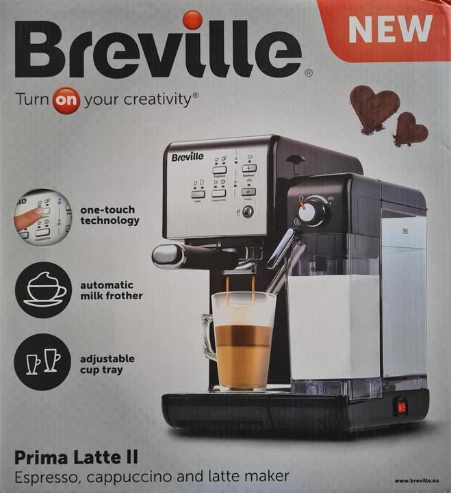 Breville VCF108X PrimaLatte II coffee and espresso machine, suitable for coffee powder or pods,...