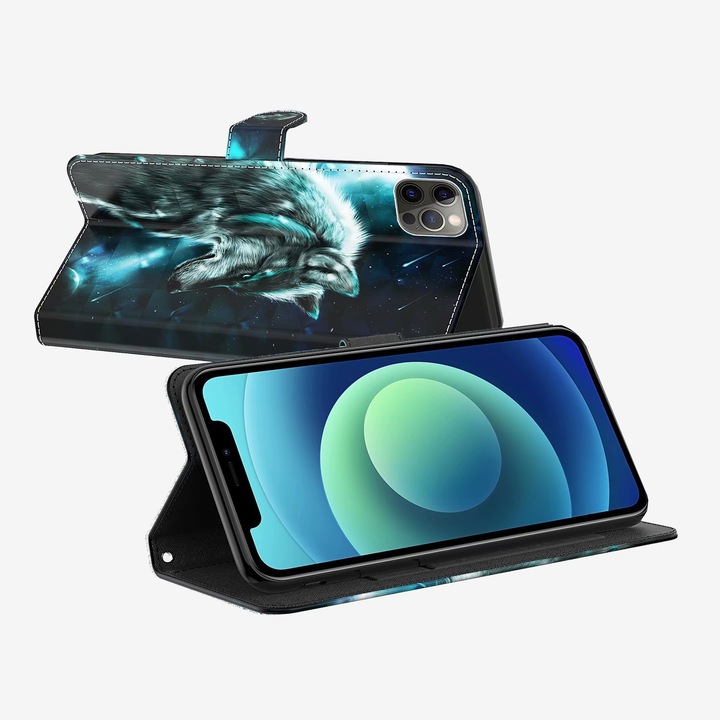 Produktbild PhoneLook Hülle 3D Flip Wolf Universe (Apple iPhone 13 Pro)