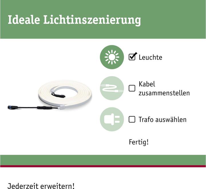 Image du produit Paulmann Bande LED Plug & Shine (Blanc chaud, 500 cm, Extérieur)