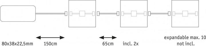 Immagine prodotto Paulmann Set base di piastrelle quadrate LumiTiles (Bianco caldo, 1 cm, Interno)