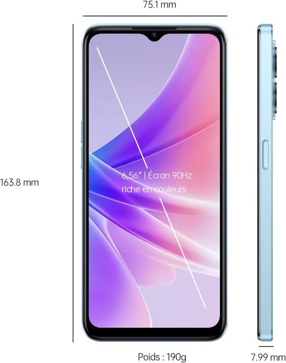 Productafbeelding OPPO - A77 5G 4/64GB oceaanblauw (128 GB, Oceaanblauw, 6.56", Dubbele SIM, 5G)