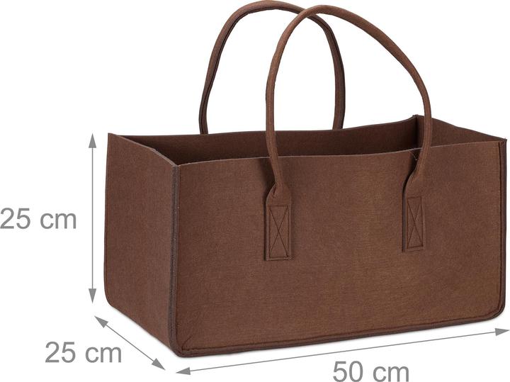 Actual product image Relaxdays Felt Firewood Basket