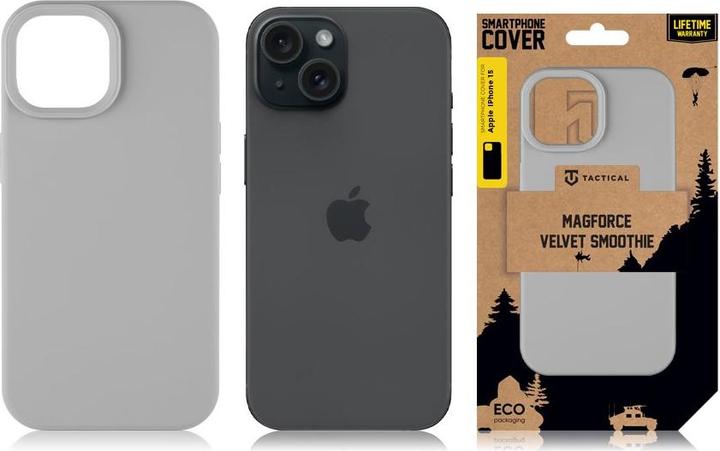 Produktbild Tactical MagForce Velvet Smoothie Cover for Apple iPhone 15 Foggy (Apple iPhone 15)