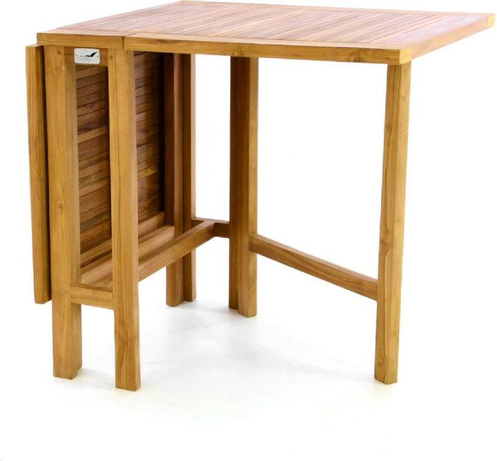 Produktbild VCM Balkontisch Gartentisch Tisch Klapptisch Holz Teak behandelt 130x65cm