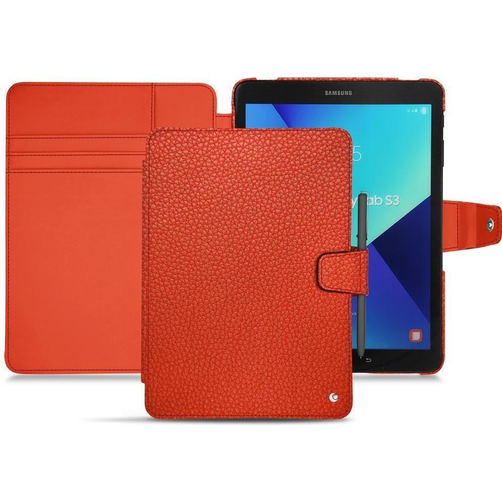 Noreve Lederschutzhülle Wallet (Galaxy Tab S3 9.7 (2017)), Tablet Hülle, Orange