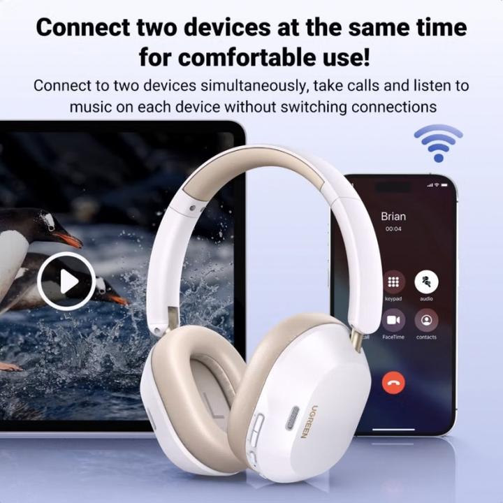 Produktbild Ugreen Kabellose Kopfhörer HiTune Max 5C, Hybrid ANC, Bluetooth 5.4 (weiss)
