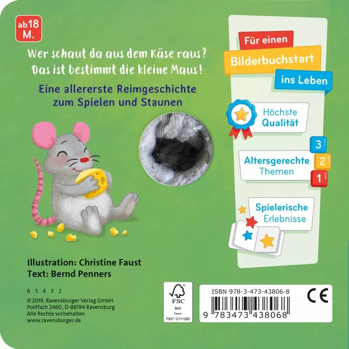 Immagine prodotto Ravensburger Il mio libro di marionette da dito preferito: Ciao, topolino (Tedesco)