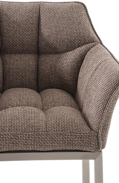 Actual product image CLP Barstool Damaso E Fabric with 4-leg frame, terra brown