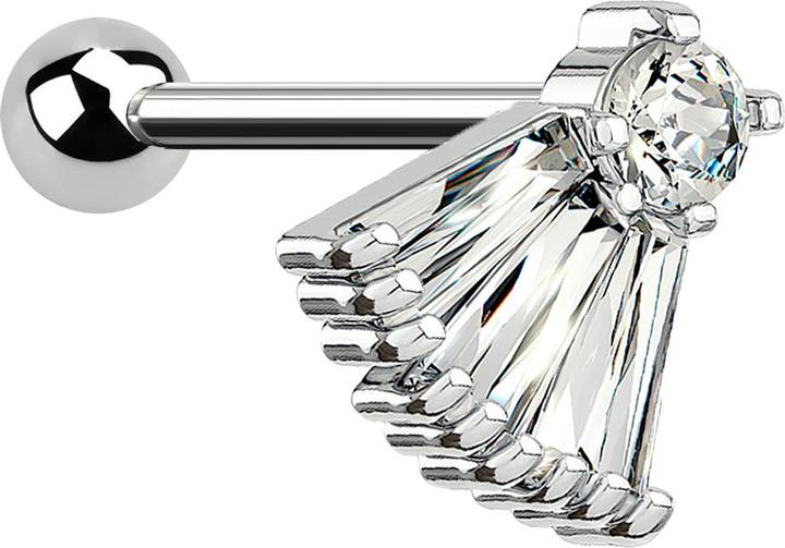Immagine prodotto Star Piercing Micro Barbell silber Fächer silber (Ottone, Acciaio chirurgico 316L)
